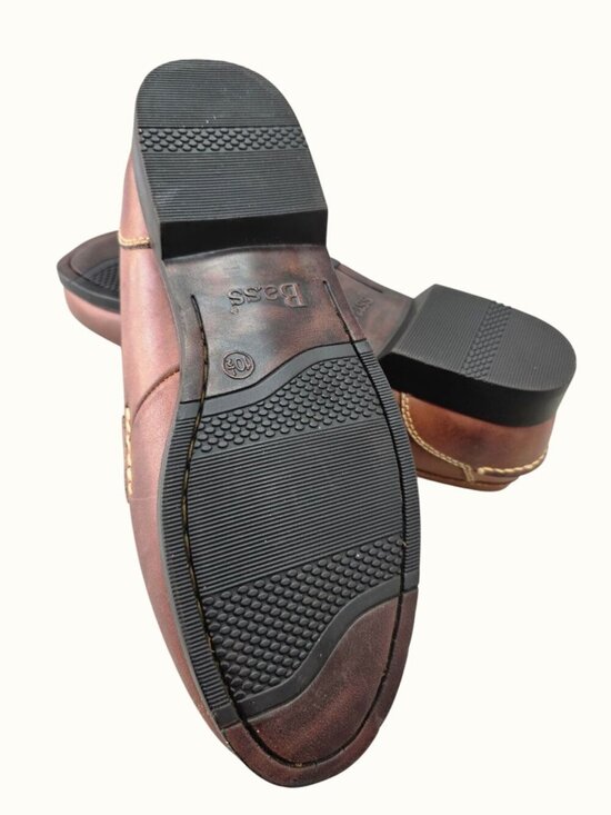 Vintage Bass Men’s Tassel Loafers Size 10.5 Brown Leather Moc Toe Shoes NEW main image 3